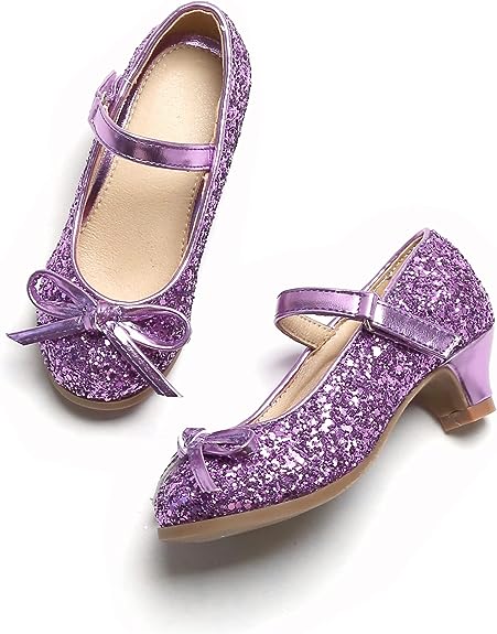 Photo 1 of THEE BRON Toddler Girl Heels Dress Shoes Sparkly Glitter Pumps Wedges (3m)
