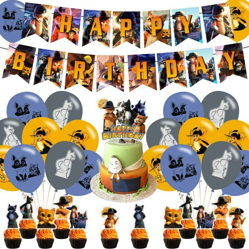 Photo 1 of Birthday Party Decorations, Party Supplies IncludesBirthday Banner Balloons Cupcake Toppers Cake Topper Party Favors
