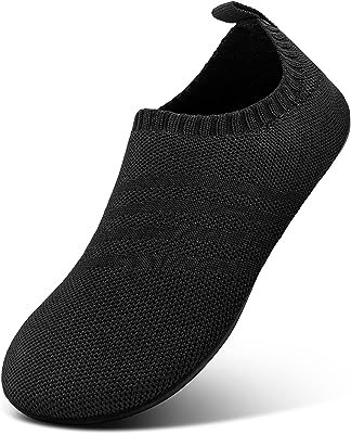 Photo 1 of Sosenfer Slippers for Women Lightweight Non-slip House Slippers Barefoot Home Yoga Sock Shoes Black 7 Women