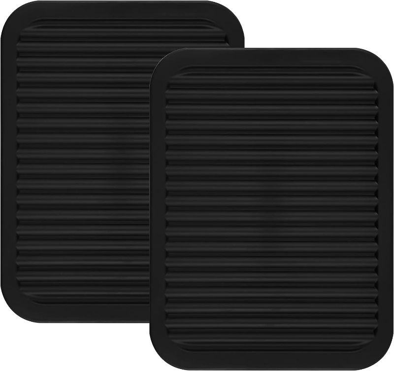 Photo 1 of 12 Pack Silicone Trivets for Hot Dishes 9 x 12 Silicone Hot Pads for Kitchen Heat Resistant Silicone Mat Multi Purpose Silicone Trivet Mat for Kitchen Countertops Hot Pots and Pans (Black)