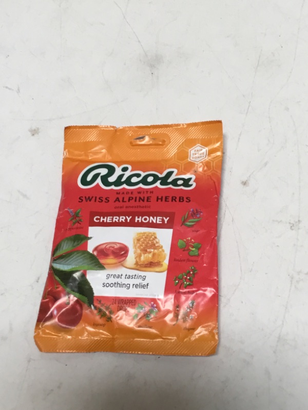 Photo 2 of Ricola Cherry Honey Throat Drops, 24 Drops, Naturally Soothing Relief that Lasts for Scratchy, Hoarse, and Sore Throats