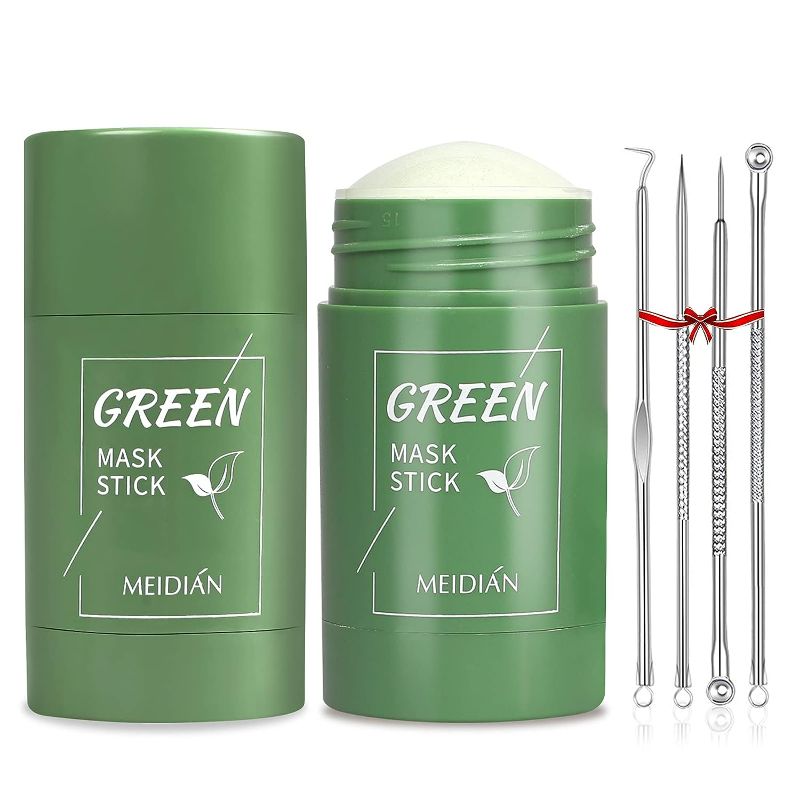 Photo 1 of GUEDIAO 2 Pack Green Tea Mask Sticks, Blackhead Remover Mask, Green Tea Purifying Clay Stick Mask for Moisturizing, Oil Control, Skin Brightening, Deep Pore Cleanser for All Skin Types of Men and Women.