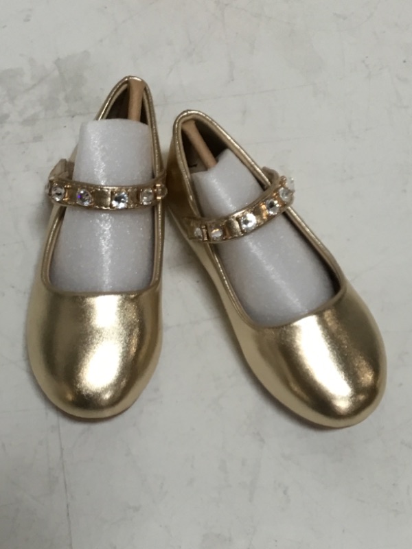 Photo 1 of THEE BRON Gold Mary Jane Flats for Girls Dress Shoes(2132 Toddler,Gold/10M)