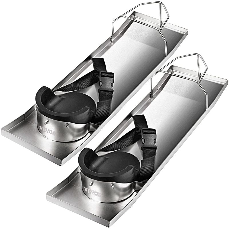 Photo 1 of VEVOR 30'' x 8'' Concrete Knee Boards Slider Knee Boards Kneeler Board Stainless Steel Kneedboards Concrete Sliders Pair Moving Sliders w/Concrete Knee Pads & Board Straps for Concrete Finishing