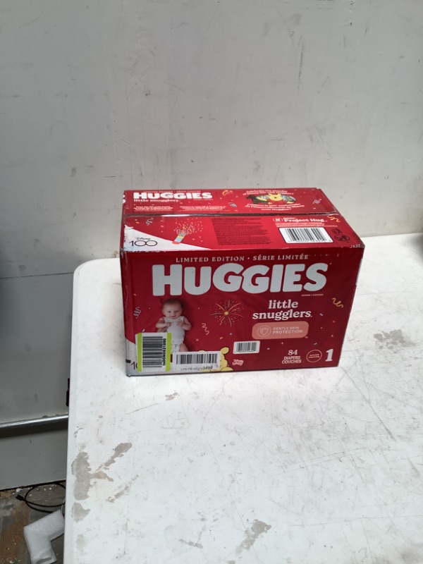 Photo 2 of Baby Diapers Size 1 (8-14 lbs), 84ct, Huggies Little Snugglers Newborn Diapers Size 1 (84 Count)