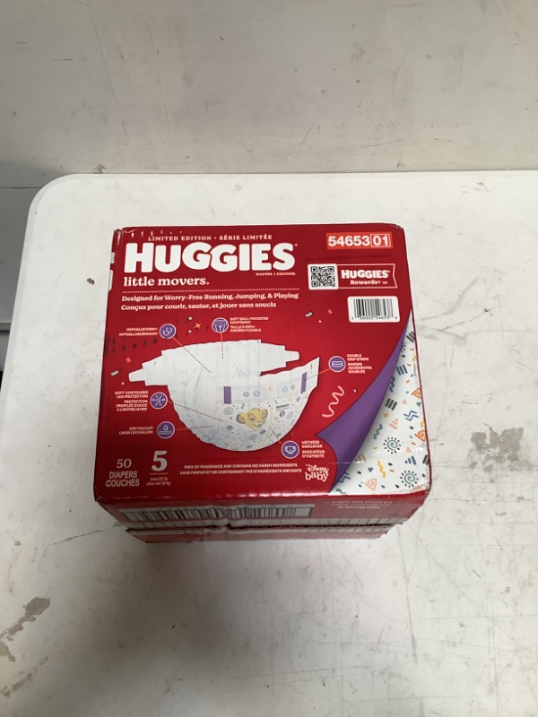 Photo 2 of Baby Diapers Size 5 (27+ lbs), 50 Ct, Huggies Little Movers Size 5 (50 Count)