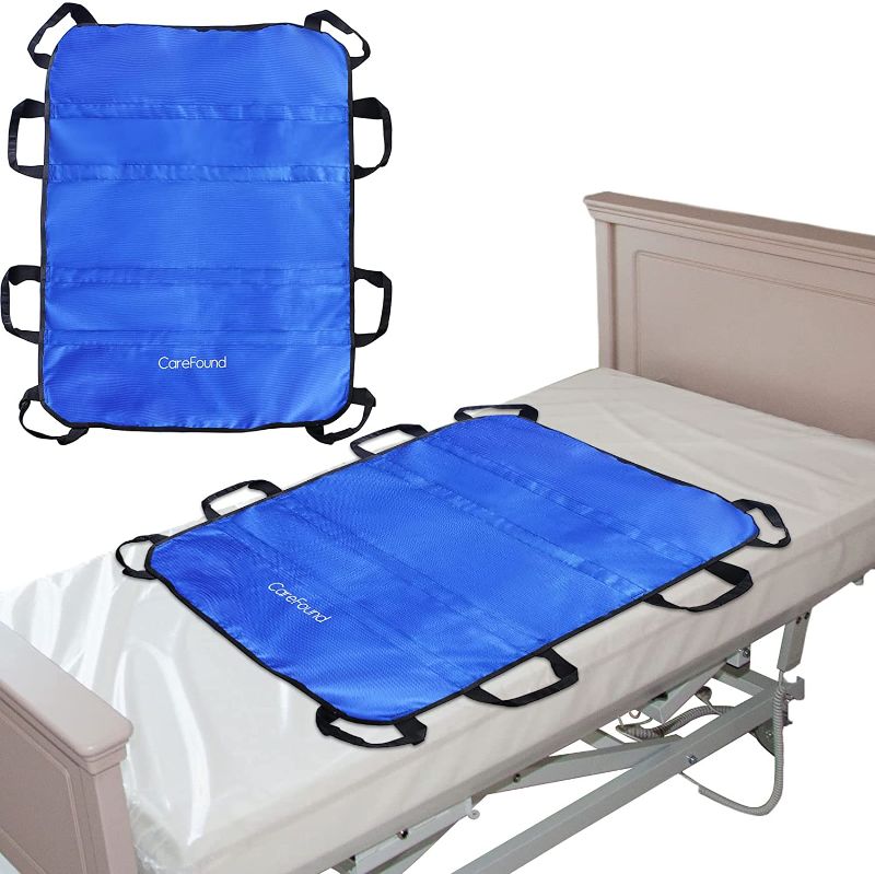 Photo 1 of CareFound 43" x 36" Positioning Bed Pad with Handles for Transferring Patients Board Lift Sheet with 8 Handles -Reusable & Washable Patient Sheet for Turning, Repositioning-Super Durable Fabric