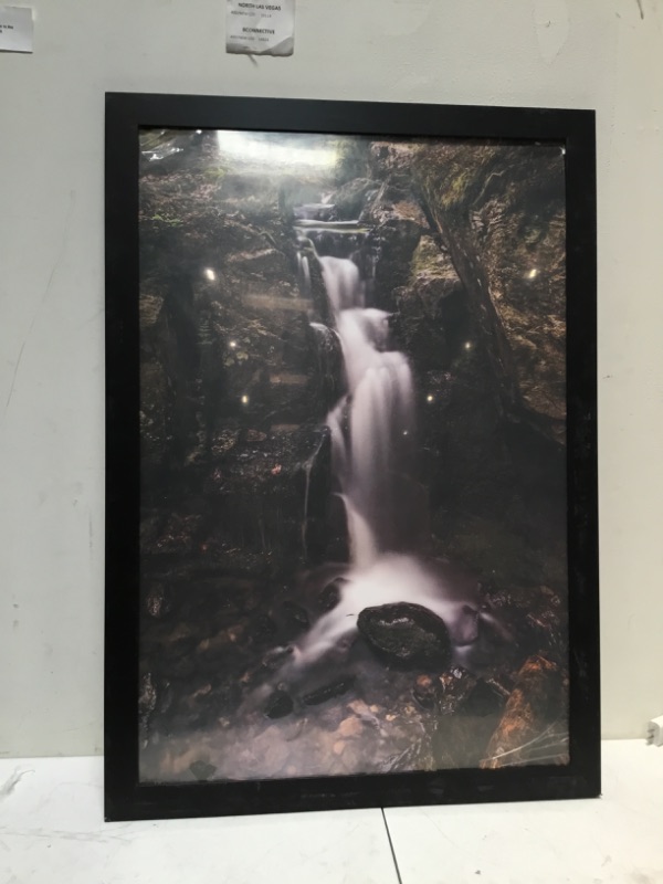 Photo 2 of 27x40 Black Gallery Movie Poster Frame - Wide Molding - Includes Attached Vertical and Horizontal Hanging Hardware - Crystal Clear Plexiglass Front - Display 24 x 36 Inch Picture Photo Posters or Art