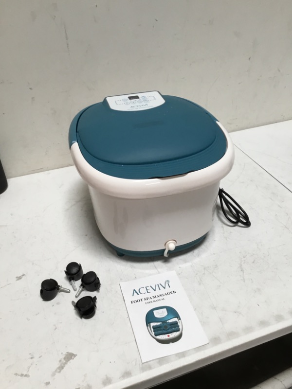 Photo 2 of ACEVIVI Foot Spa Bath Massager with Heat and Bubble Jets Electric Shiastu Massage Rollers Motorized Maize Massage Rollers Pedicure Stone Mani/Pedi Soak Tub Home Bucket Heating Foot Spa Machine