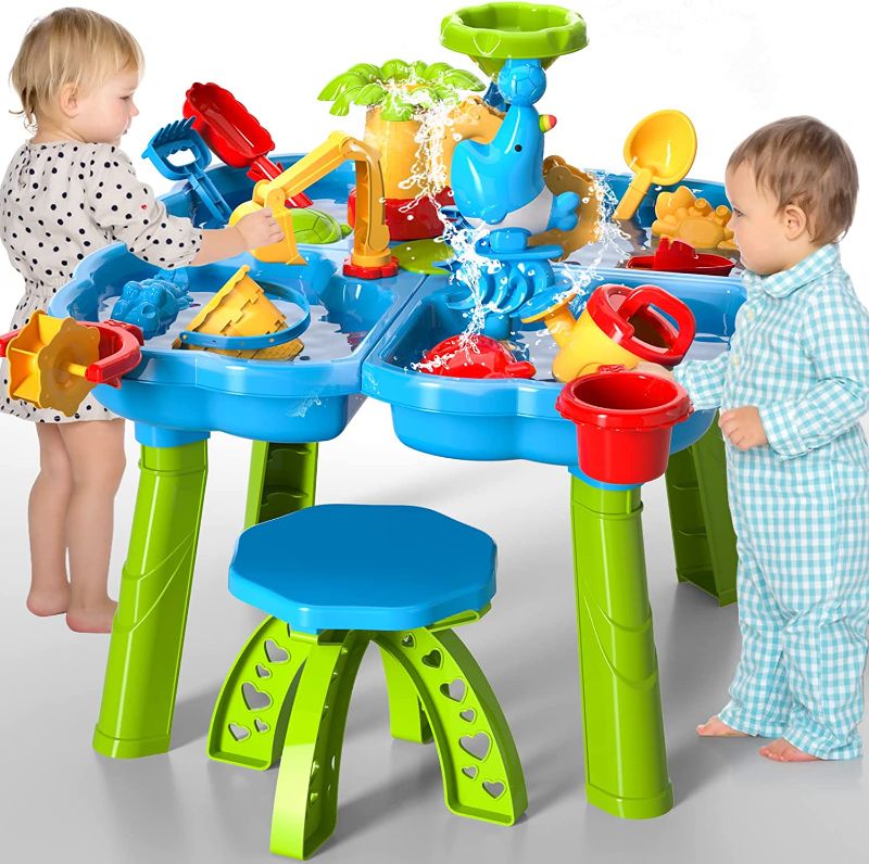 Photo 1 of Bennol Kids Water Table for Toddlers 1-3, 4 in 1 Outdoor Toys for Kids Toddlers Boys Girls, Water SandActivity Tables Summer Outdoor Toys for Outside Backyard for Toddlers Age 1-3 3-5