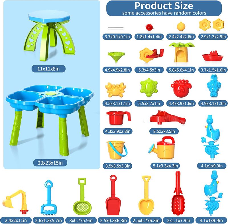 Photo 2 of Bennol Kids Water Table for Toddlers 1-3, 4 in 1 Outdoor Toys for Kids Toddlers Boys Girls, Water SandActivity Tables Summer Outdoor Toys for Outside Backyard for Toddlers Age 1-3 3-5