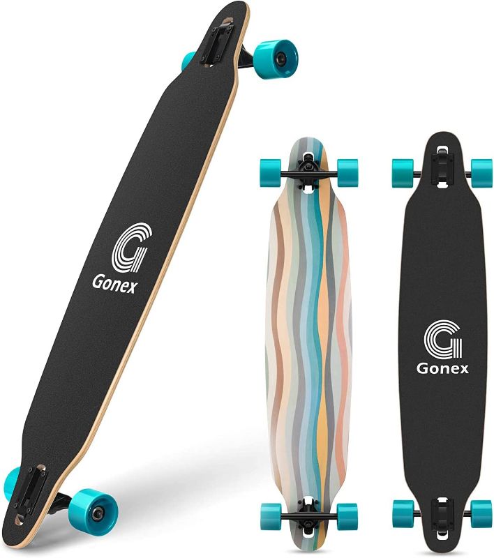 Photo 1 of Gonex Longboard Skateboard, 42 Inch Drop Through Long Board Complete 9 Ply Maple Cruiser Carver for Girls Boys Teens Adults Beginners