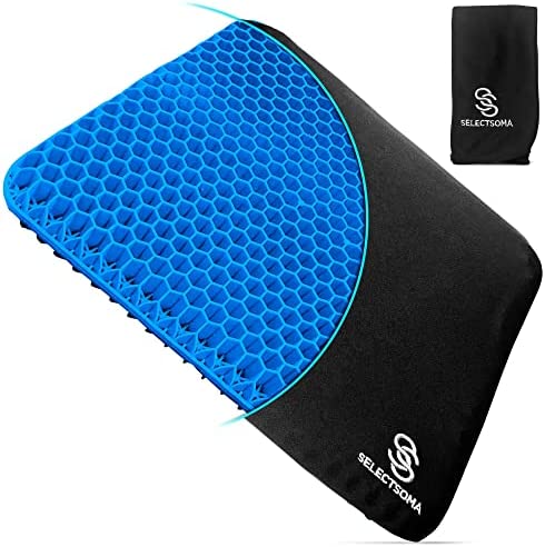 Photo 1 of Gel Seat Cushion for Long Sitting – Car Seat Cushion and Office Chair Cushion for Back, Sciatica, Coccyx, Tailbone Pain Relief – Wheelchair Cushion for Pressure Relief – Egg Seat Gaming Chair Cushion