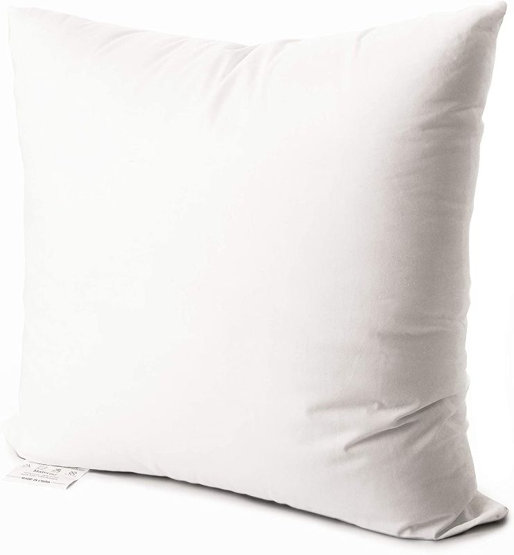Photo 1 of EDOW Luxury Throw Pillow Insert, Soft Fluffy Down Alternative Polyester Square Form Decorative Pillow Insert, Sham Stuffer, Cotton Cover for Sofa, Couch, Bed and Car. (White, 24x24)