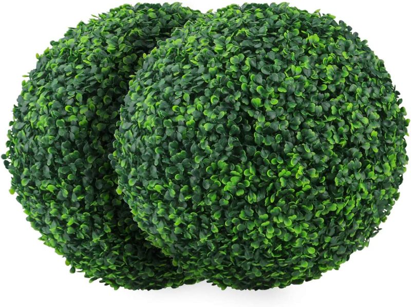 Photo 1 of 2 PCS 19.7 inch 4 Layers Artificial Plant Topiary Ball Faux Boxwood Decorative Balls for Backyard, Balcony, Garden, Wedding and Home Décor