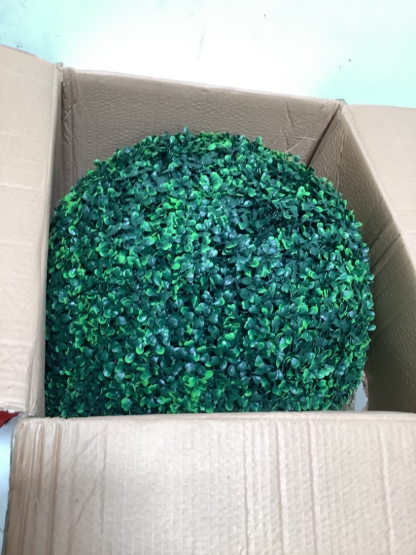 Photo 2 of 2 PCS 19.7 inch 4 Layers Artificial Plant Topiary Ball Faux Boxwood Decorative Balls for Backyard, Balcony, Garden, Wedding and Home Décor