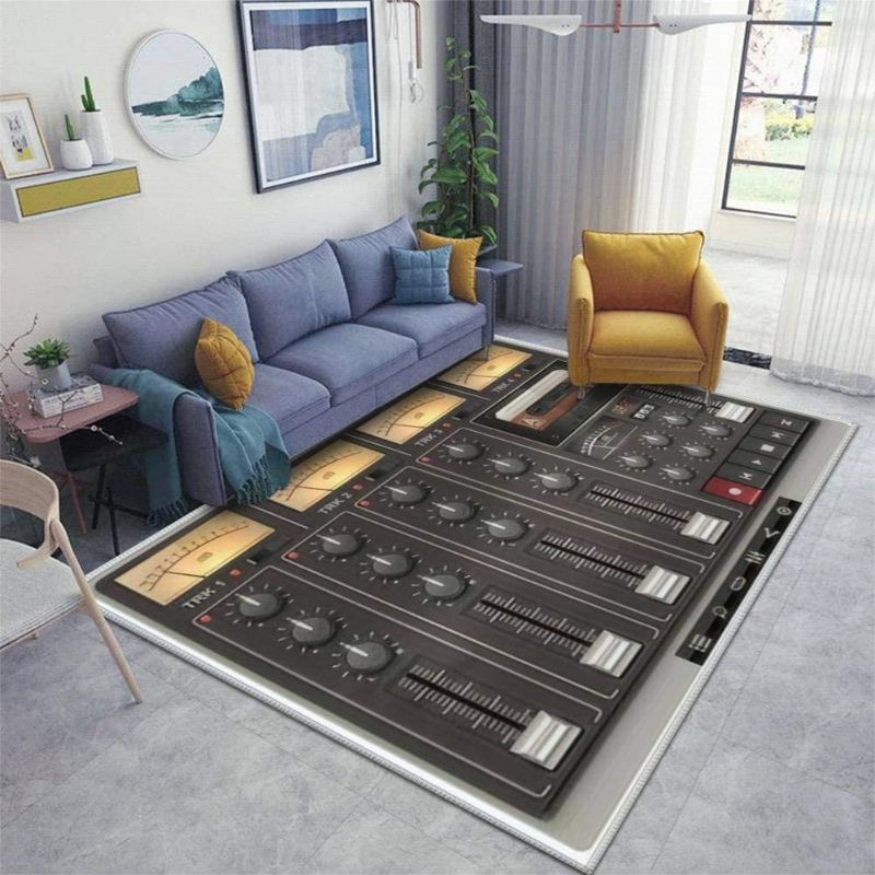 Photo 1 of Vector Portable Recording Studio Template with Icons Area Rugs Floor Mat Non Slip Throw Rugs Soft Door Mat Nursery Carpet for Living Room Home Indoor Outdoor Runner Rugs Yoga Mat