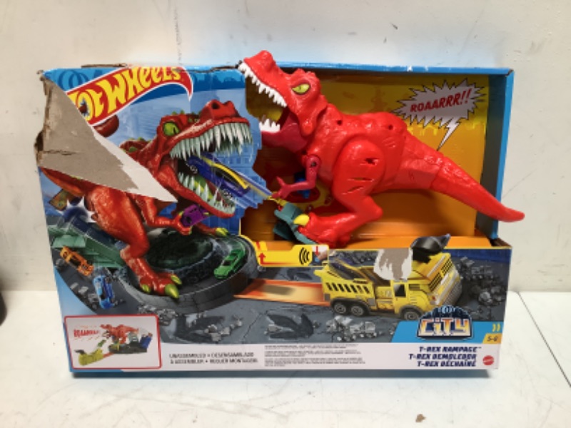 Photo 2 of Mattel Hot Wheels T-Rex Rampage Track Set , Works City Sets, Toys for Boys Ages 5 to 10