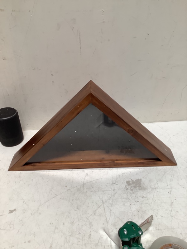 Photo 1 of Rustic Flag Case - SOLID WOOD Military Flag Display Case for 9.5 x 5 American Veteran Burial Flag, Wall Mounted Burial Flag Frame - Flag Shadow Box to display folded flag(Rustic Brown) 9.5'x5' flag case Rustic Brown