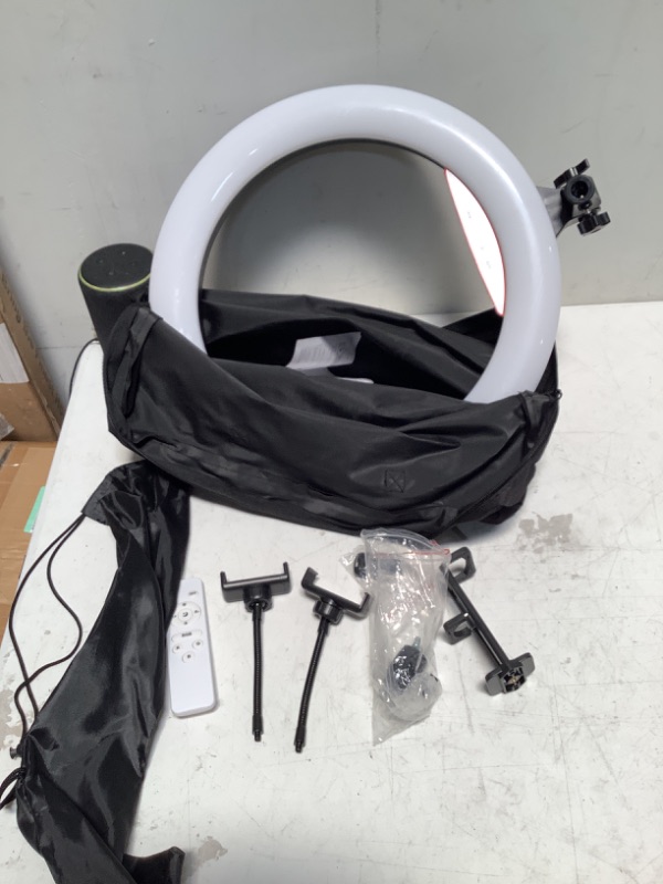 Photo 2 of 18 inch RGB LED Ring Light Kit AMAZKER with Stand and Phone iPad Holder 25 Color Modes 3000-6000K Dimmable 10 Brightness Level Up to 5000 Lux Circle Light 