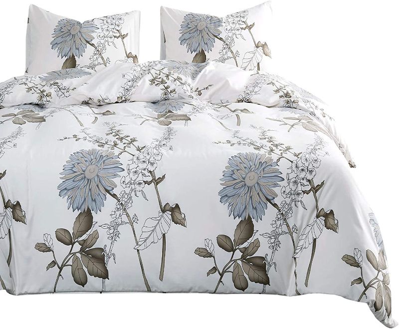Photo 1 of Wake In Cloud - Floral Comforter Set, Botanical Flowers Pattern Printed, Soft Microfiber Bedding 
