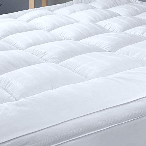 Photo 1 of Soft & Cooling Pillow Top Mattress Topper California King with 300TC Cotton Cover, Extra Thick Plush Bed Topper for Back Pain, Overfilled Mattress Pad Cover for Firm Mattress, Fit to 6”-22” Mattress.