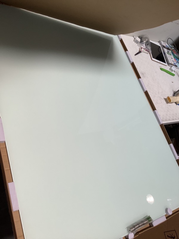 Photo 3 of Magnetic Glass Whiteboard, Wall Mount Dry Erase White Boards with 2X Magnets, 1x Eraser (48x36)