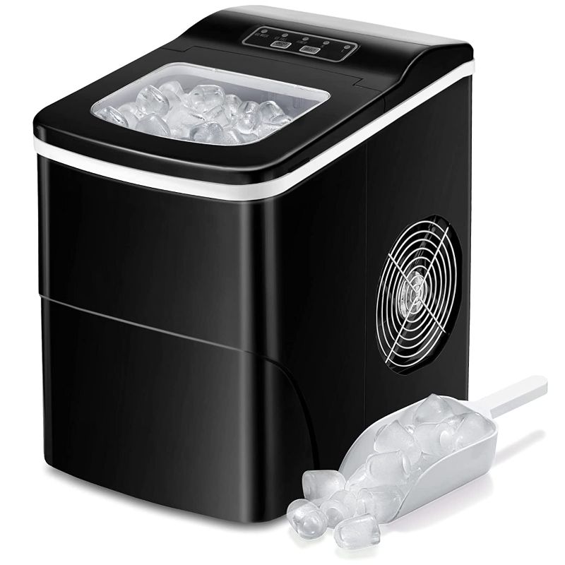 Photo 1 of AGLUCKY Countertop Ice Maker Machine, Portable Ice Makers Countertop, Make 26 lbs ice in 24 hrs, Ice Cube Ready in 6-8 Mins with Ice Scoop and Basket