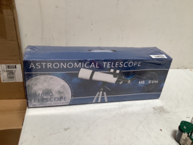 Photo 2 of Telescope 80mm Aperture 600mm - Astronomical Portable Refracting Telescope Fully Multi-coated High Transmission Coatings AZ Mount with Tripod Phone Adapter, Wireless Control, Carrying Bag. Easy Set Up White