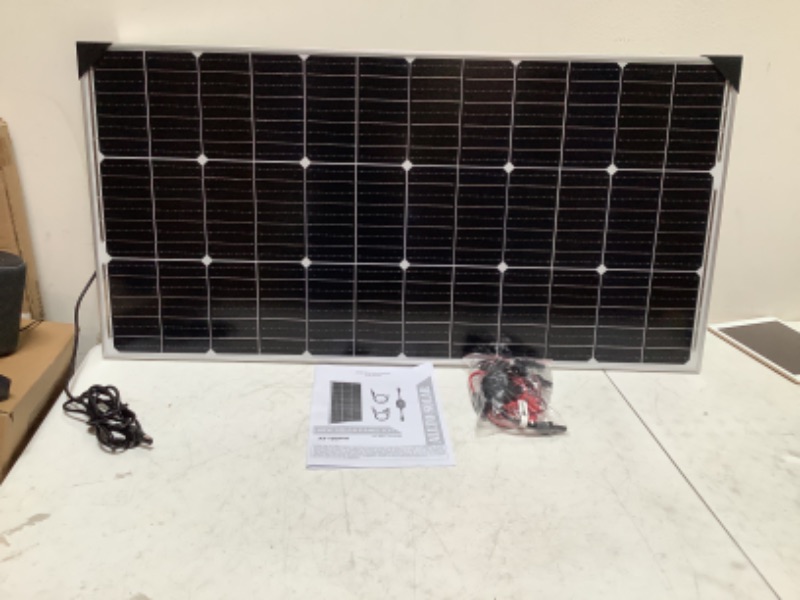 Photo 2 of 100W 12V Solar Panel Kits, 100 Watt 12 Volt Monocrystalline Solar Panels 9BB with Intelligent MPPT Charge Controller + Extension Cables for 12 Volt RV Trailer Marine Boat Home Off Grid System 100W Pro + MPPT Charge Controller