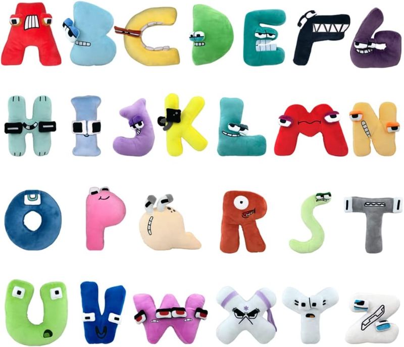 Photo 1 of AOKADUTE Alphabet Lore Stuffed Animals Plush Toys Cute Sleeping Bedding Kawaii Stuffed Animals Plushies Pillow for Kids Toddler Toys Boys Girls (26 PCS)