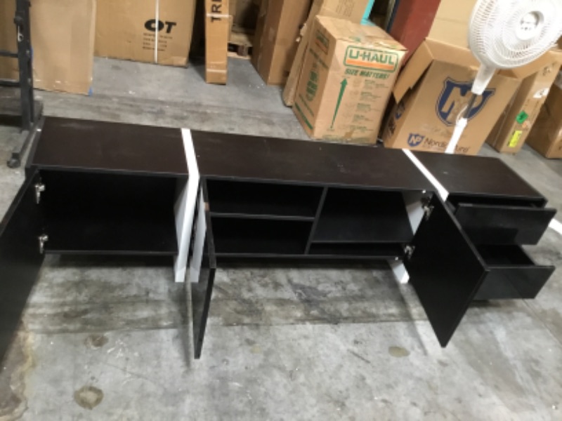 Photo 2 of Modern Tv Console Stand 3 Shelves 2 Drawers 