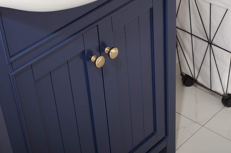 Photo 2 of Design Element Marian 24" Single Sink Bathroom Vanity in Navy Blue-Made with Solid Hardwood and Ceramic Undermount Sink