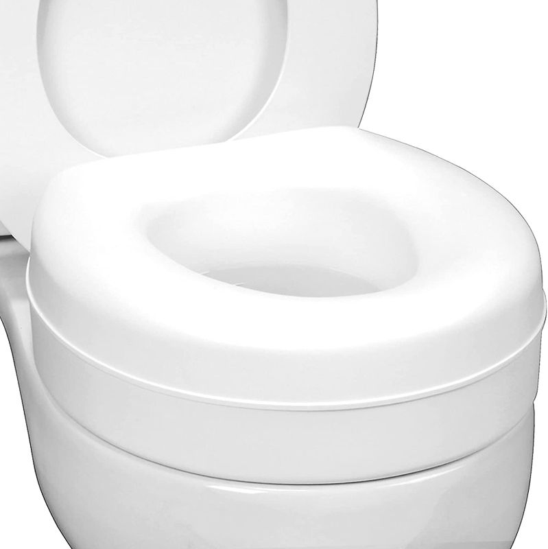 Photo 1 of HealthSmart Raised Toilet Seat Riser That Fits Most Standard Bowls for Enhanced Comfort and Elevation with Slip Resistant Pads