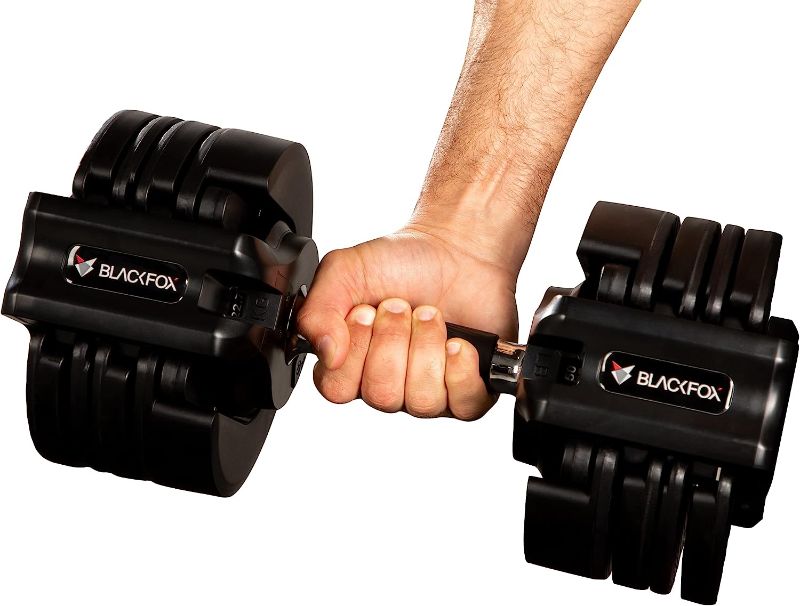 Photo 1 of Blackfox Adjustable Dumbbell, 50lb Single Dumbbell for Men and Women, Professional Exercise and Fitness Dumbbells, Gym Equipment, Fast and Easy Adjustable Weights