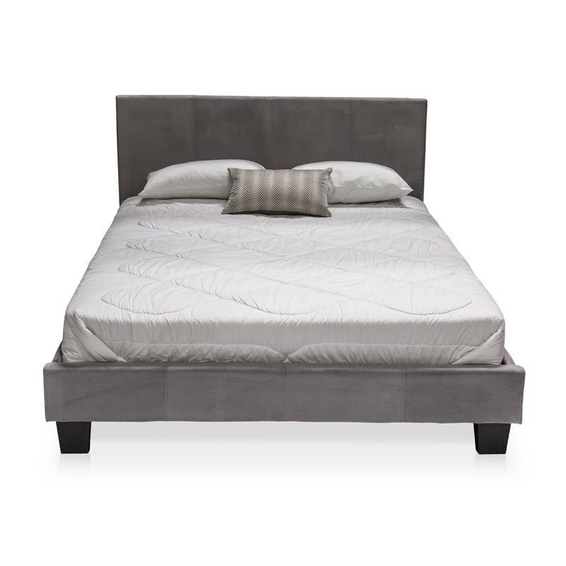 Photo 1 of Furniture of America Ramone Faux Leather Cal King Platform Bed in Gray