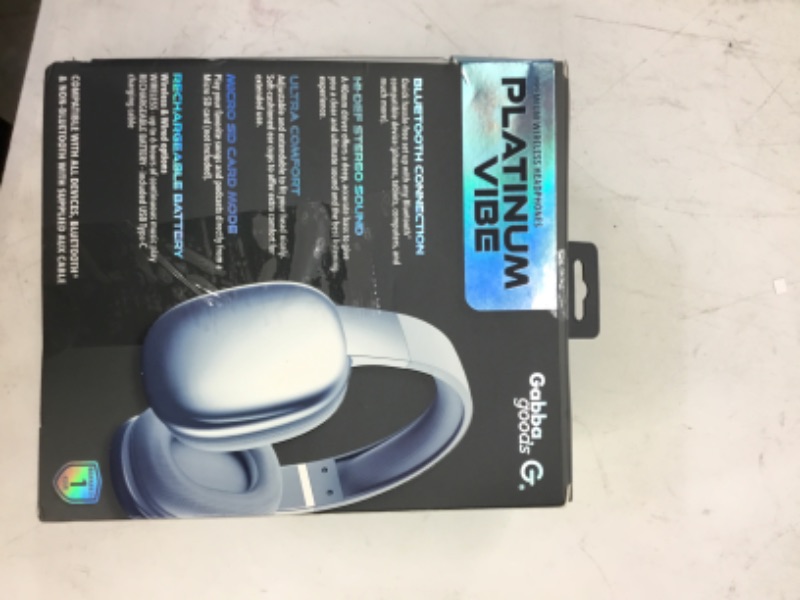 Photo 3 of Gabba Goods Wireless Over Ear Bluetooth Headphones with Microphone - Foldable Headset -Noise Reduction - Bluetooth, Wired,Built in Micro SD for Travel, Home, Work TV,PC,Gaming,Cellphone (Blue)