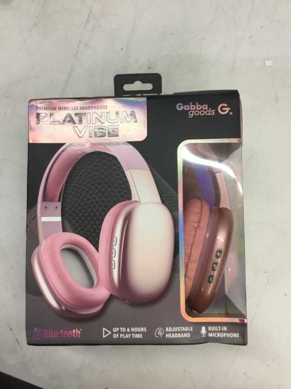 Photo 2 of Gabba Goods Wireless Over Ear Bluetooth Headphones with Microphone - Foldable Headset -Noise Reduction - Bluetooth, Wired,Built in Micro SD for Travel, Home, Work TV,PC,Gaming,Cellphone (Pink)