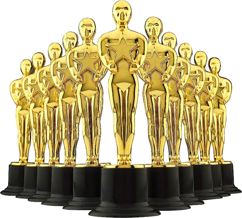 Photo 1 of Bedwina 6" Gold Award Trophies - Pack of 12 Bulk Golden Statues Party Award Trophy, Party Decorations and Appreciation Gifts