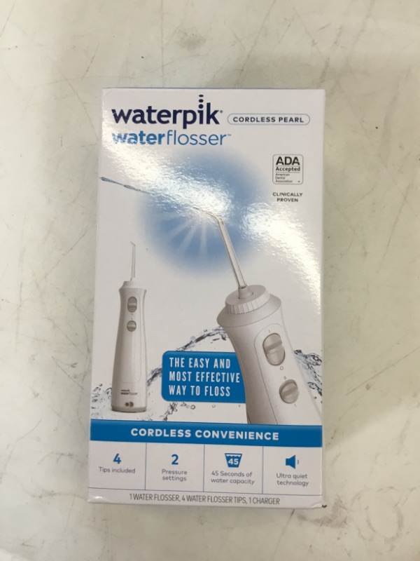 Photo 2 of Waterpik Cordless Pearl Rechargeable Portable Water Flosser for Teeth, Gums, Braces Care and Travel with 4 Flossing Tips, ADA Accepted, Wf-13 White