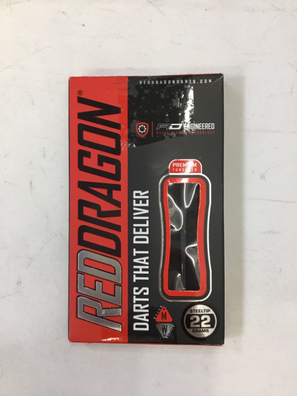 Photo 2 of RED DRAGON Razor Edge Black 20g, 22g, 23g, 24g, 26g, 28g Steeltip or 20g Softip Tungsten Darts with Flights and Stems 22.0 Grams