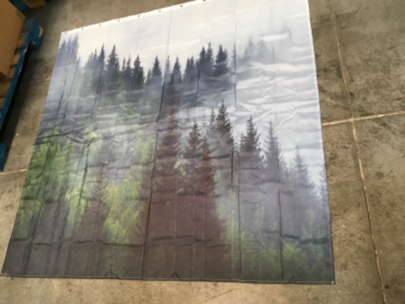 Photo 1 of Misty Forest Shower Curtain Panel Home Decor 