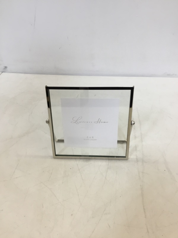 Photo 2 of Lawrence Frames Metal Easel Float Picture Frame, 4x4, Silver Silver 4x4
