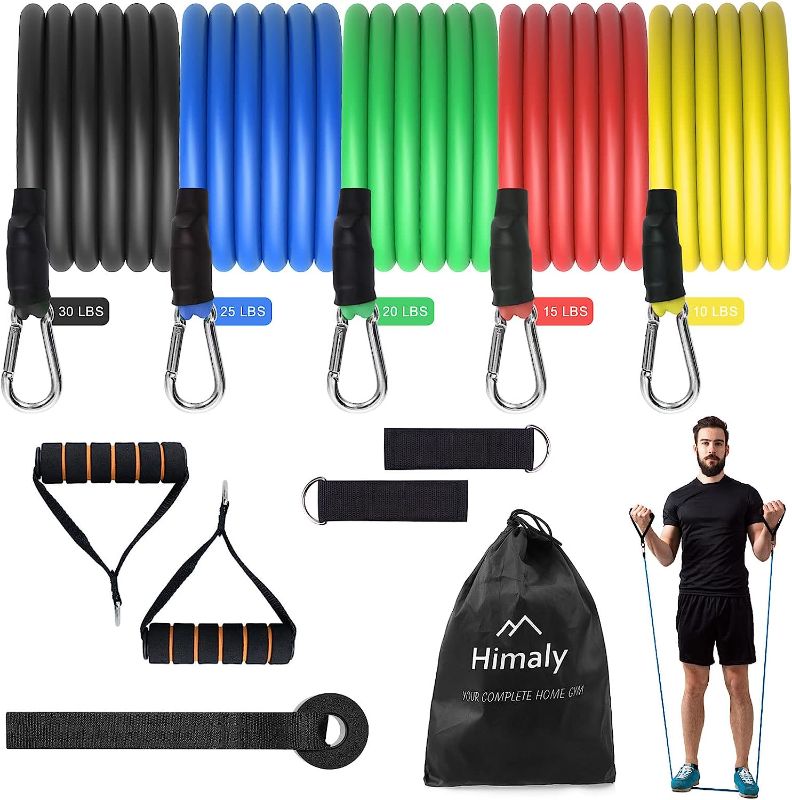Photo 1 of Exercise Bands Resistance Bands Set Strength Training Fitness Bands Workout Bands Resistance Elastic Bands for Exercise