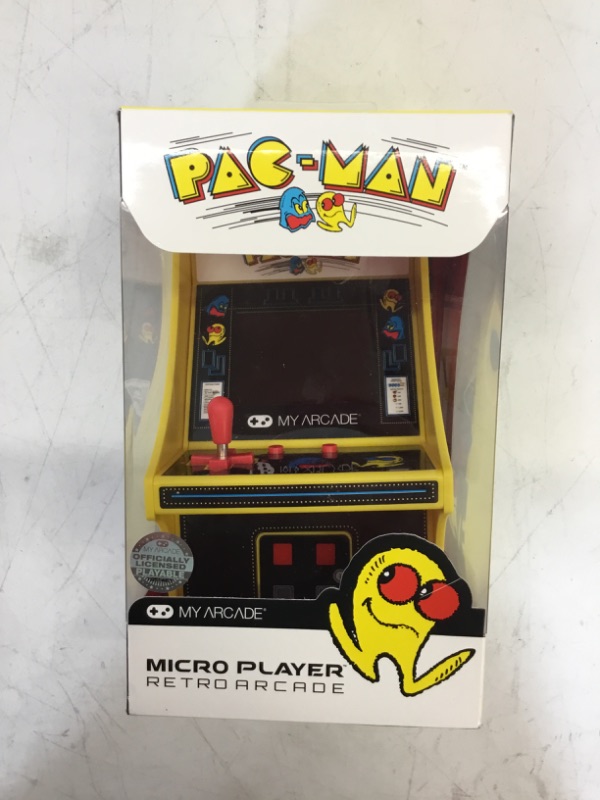Photo 2 of My Arcade Micro Player Mini Arcade Machine: Pac-Man Video Game, Fully Playable, 6.75 Inch Collectible, Color Display, Speaker, Volume Buttons, Headphone Jack, Battery or Micro USB Powered