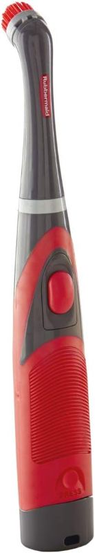 Photo 1 of Rubbermaid Reveal Cordless Battery Power Scrubber, Gray/Red, Multi-Purpose Scrub Brush Cleaner for Grout/Tile/Bathroom/Shower/Bathtub, Water Resistant, Lightweight, Ergonomic Grip