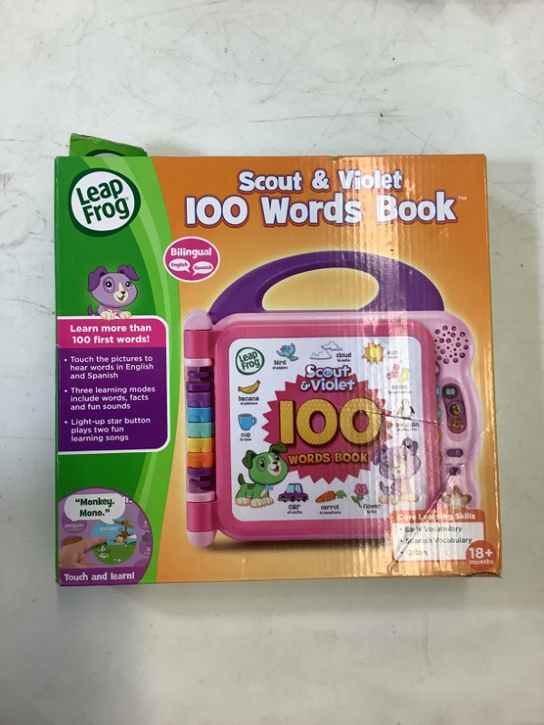 Photo 2 of LeapFrog Scout and Violet 100 Words Book, Purple