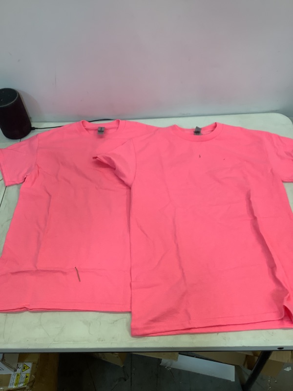 Photo 2 of Gildan Adult Ultra Cotton T-shirt, Style G2000, Multipack Small Safety Pink (2-pack)