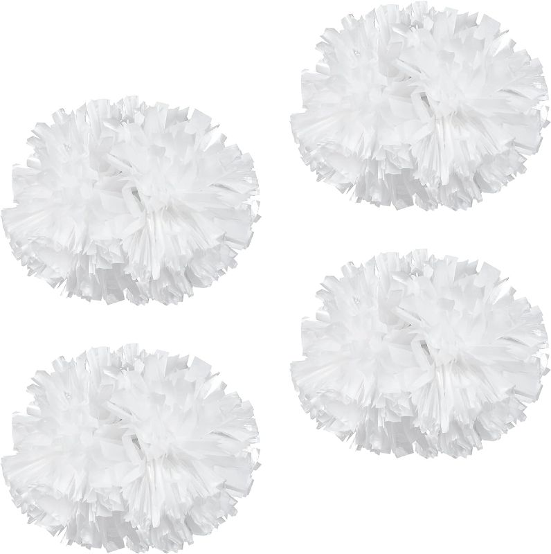 Photo 1 of Supkiir 4Pcs Cheerleading Pom Poms for Cheerleader Costume Women, 2 Pair Cheer Pompoms for Boy Girl School Sports Games Team Spirit Cheering Dancing