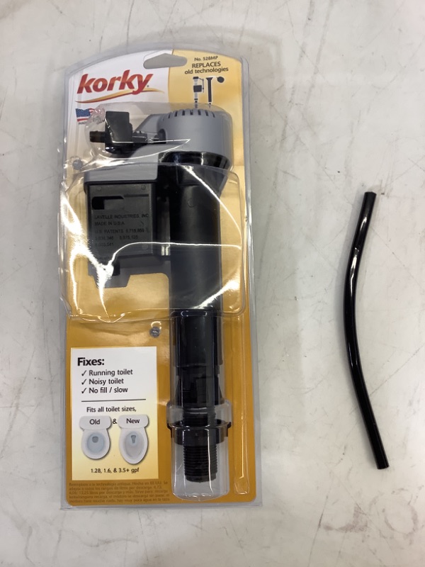 Photo 1 of Korky 528MP QuietFILL Platinum Fill Valve-Fits Most Toilets-Easy to Install-Made in USA, Universal 99%, Black



















